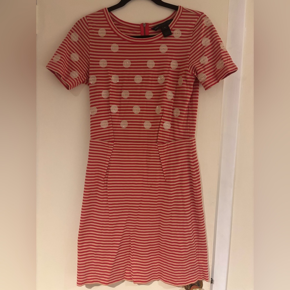 Marc by Marc Jacobs Short Sleeved Red Striped Dress - Picture 3 of 4